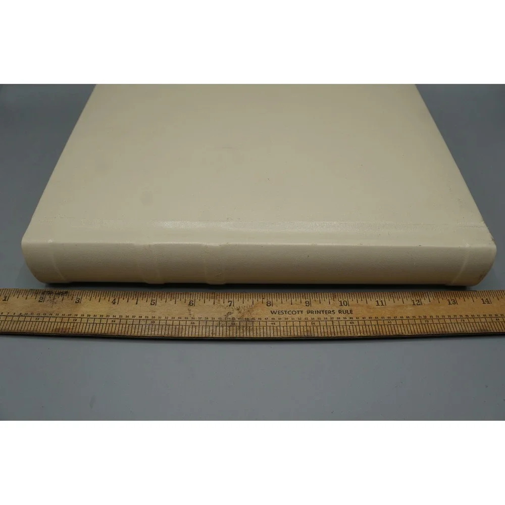 Vintage Ivory Faux Leather Wedding Photo Album Gold Gilded 8x10 20 Photos Unused